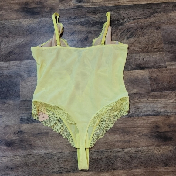 Popilush Yellow Lace V Neck Corset Shapewear Tummy Control Bodysuit Size XXL - Picture 11 of 11